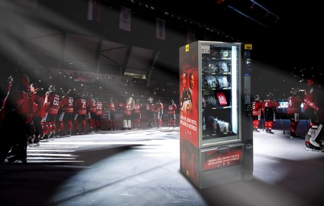 Vizuál automatu na merch HC MONACObet