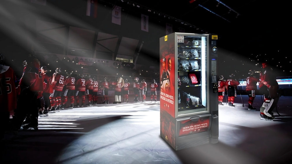 Vizuál automatu na merch HC MONACObet